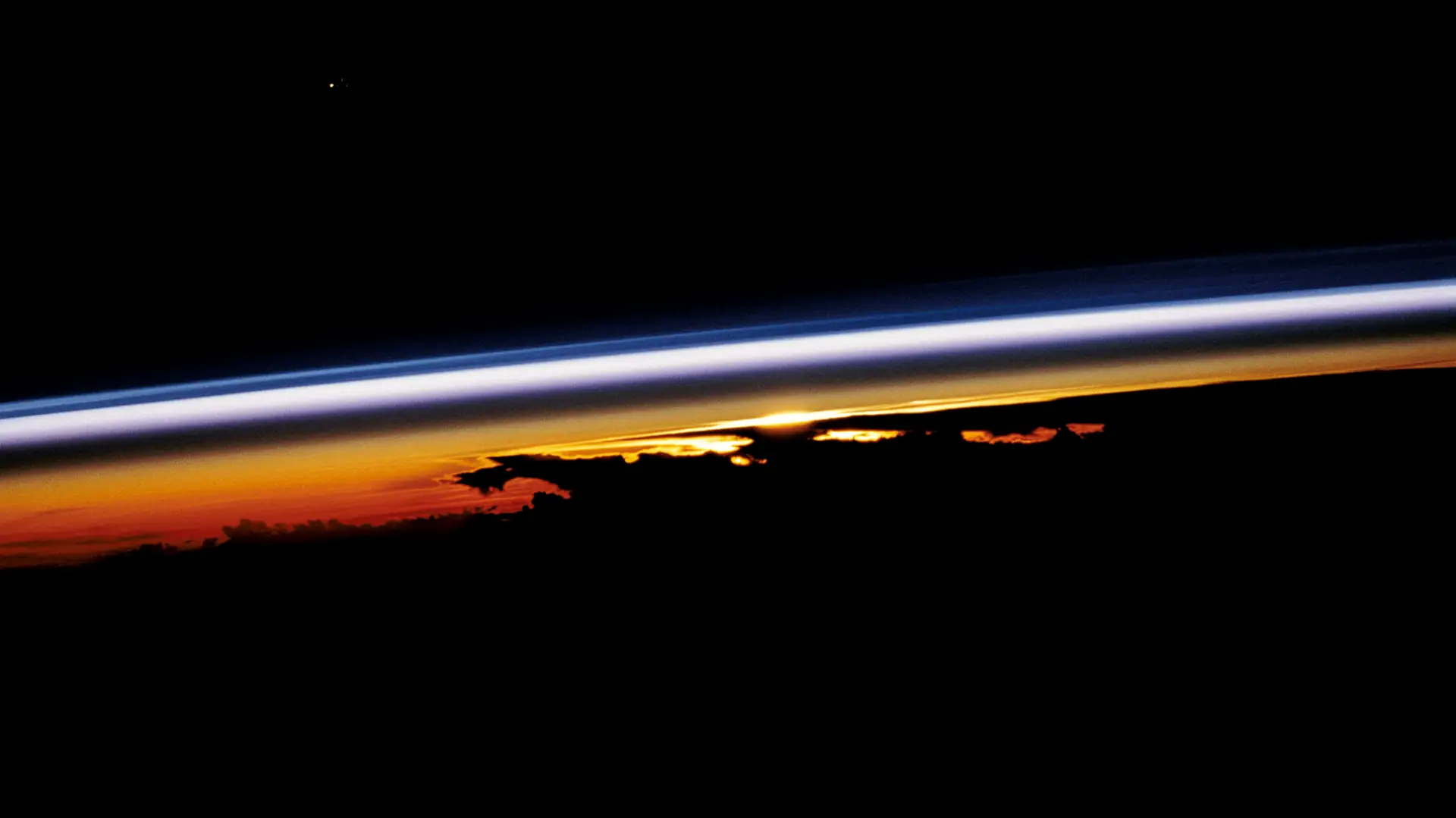 View of Earth's atmosphere from orbit